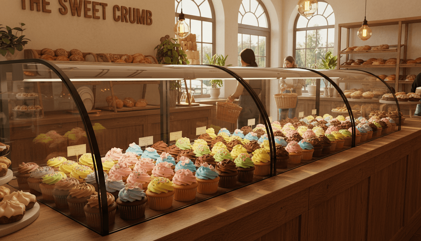 Colorfully frosted cupcakes with swirl toppings